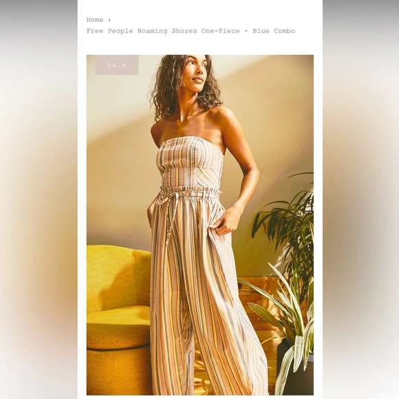 Roaming shores one piece free people Nwt designer strapless revolve boho spring - Picture 2 of 8